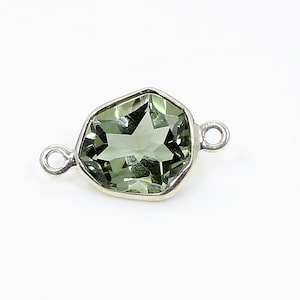 Grön ametist sterlingsilverkoppling: Dubbelögla berlock, handgjorda smycken