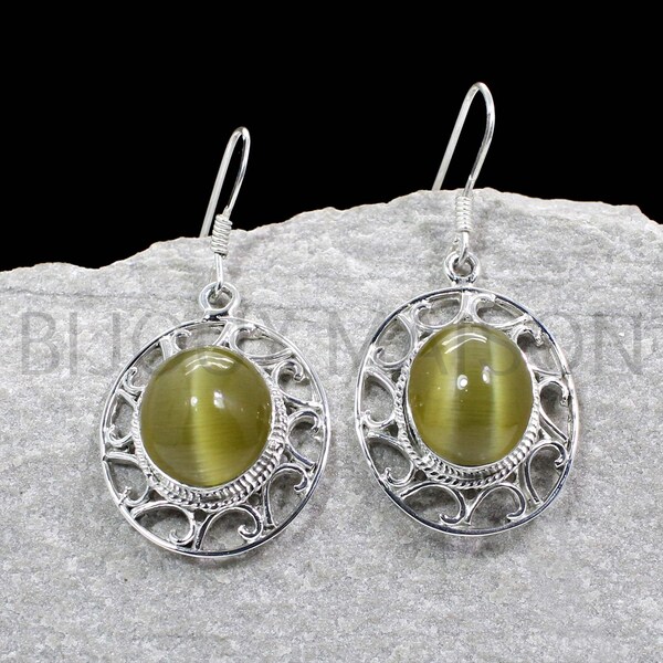 Yellow Cat Eye Earrings - Etsy