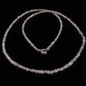 White Real Diamond Necklace, Diamond Jewelry, Raw Diamond Necklace, Silver Diamond Necklace, Loose Gemstone, Women Gifted Necklace Jewelry