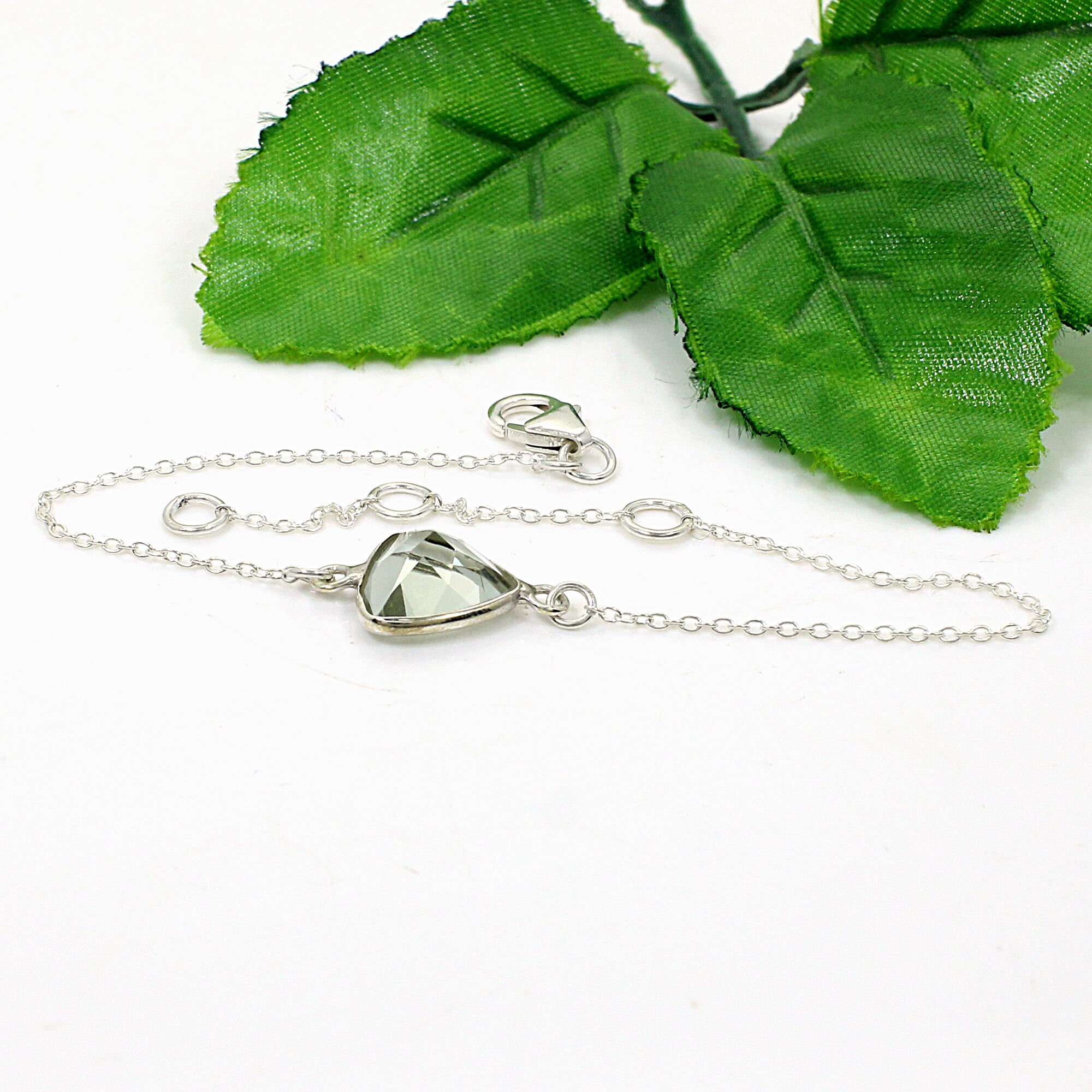 Green Amethyst Gold Bezel Chain