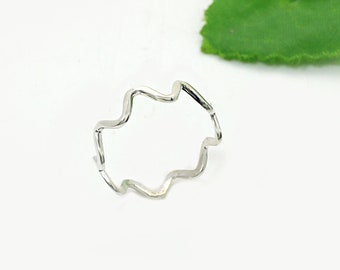 Golvende ring 925 sterlingzilver: dunne sierlijke gekronkelde sieraden