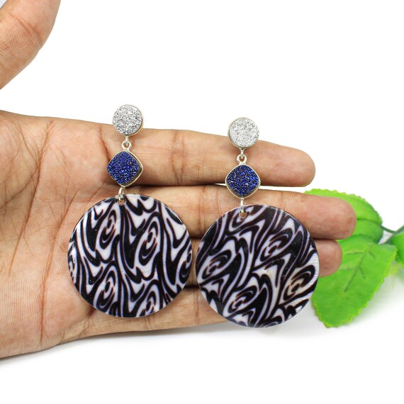 Sterling silver druzy earrings sale