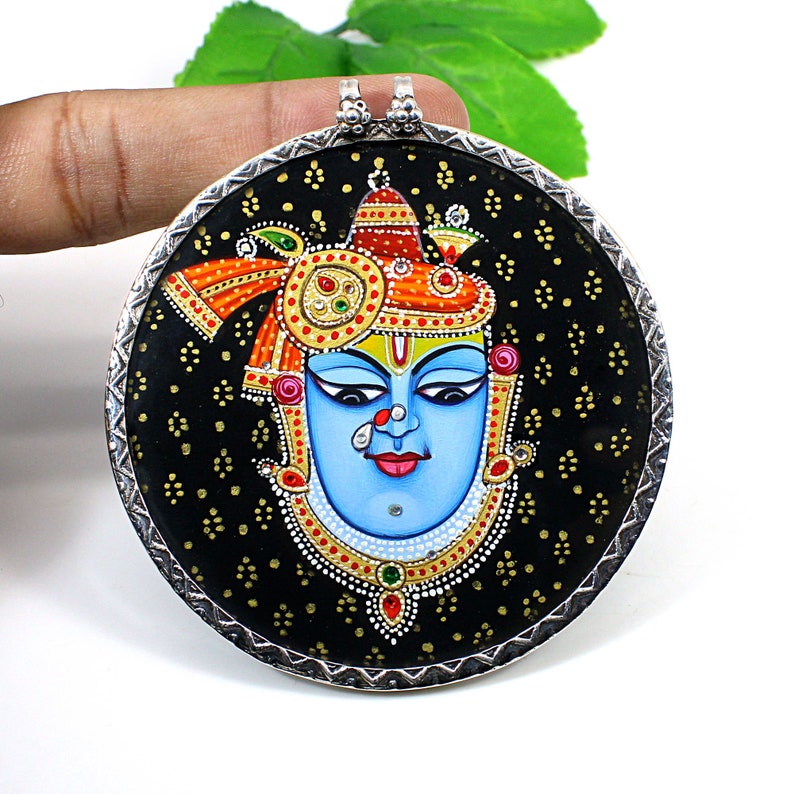 925 Sterling Silver Pendant Lord Krishna Pendant Glass Frame Etsy