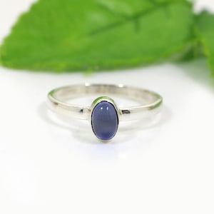 Blue Cat&#39;s Eye Ring: Handmade Sterling Silver Chrysoberyl Gemstone