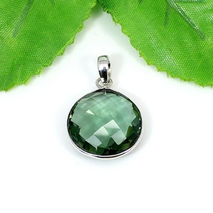 Grün Amethyst Anhänger-Amethyst Silber Anhänger-Sterling Silber Schmuck-Handmade Schmuck machen Charm-Grün Stein Anhänger-Männer Frauen Schmuck