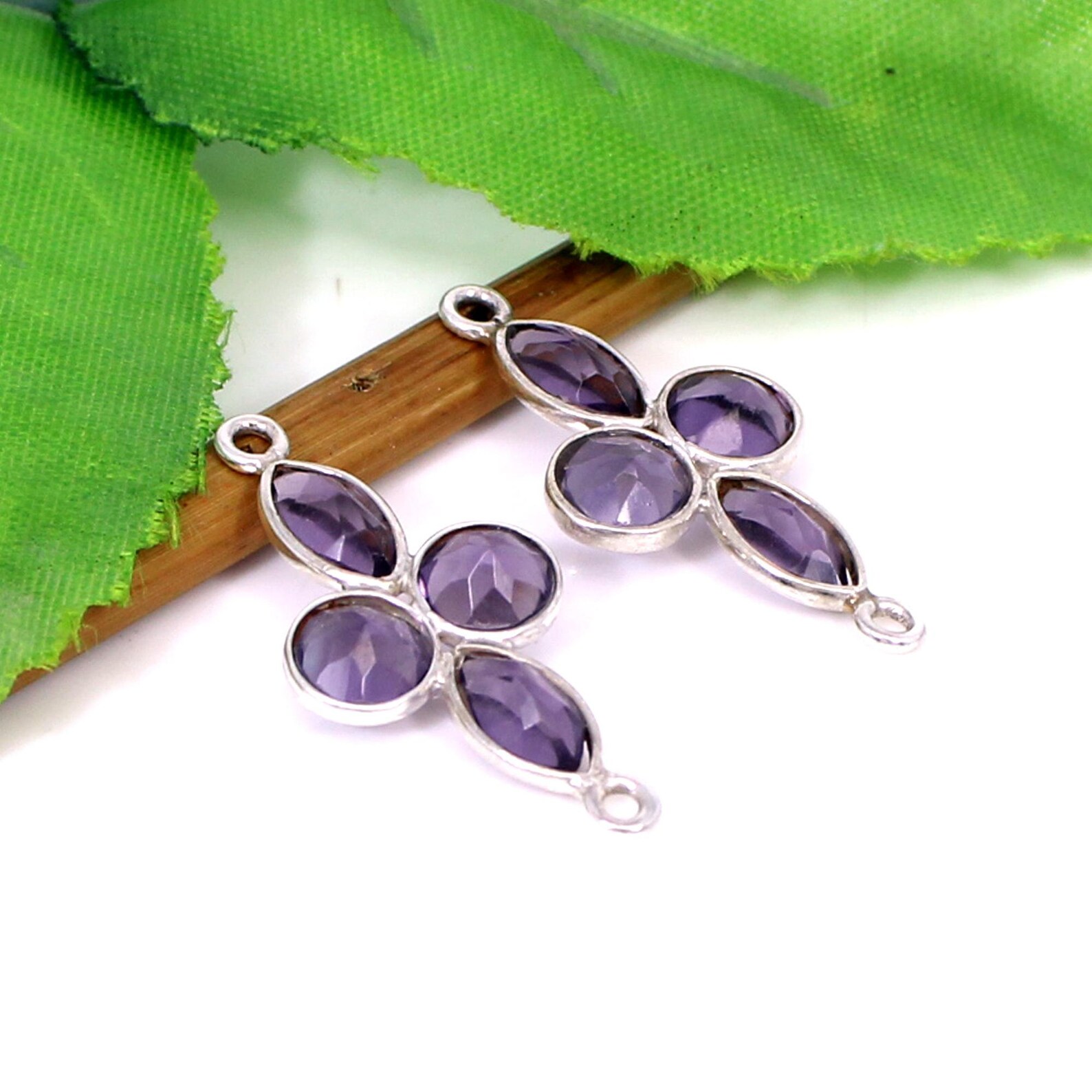 Handmade Sterling Silver ConnectorAmethyst JewelryDouble Etsy