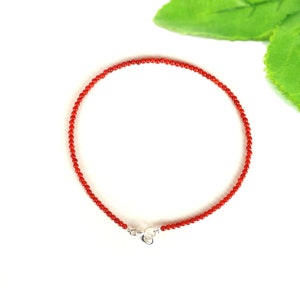 Taiwan Natural Coral Bracelet, Small Beads Bracelet, Dainty Coral Bracelet, Red Coral Minimalist Bracelet, Gemstone Bracelet, Girls Bracelet