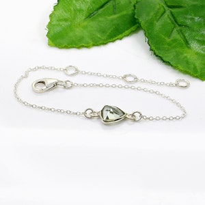 Green Amethyst Bracelet- 925 Sterling Silver Chain Bracelet- Adjustable Bracelet For Men-Green Stone Bracelet- Handmade Jewelry-Gift For Her