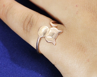 Anello Regolabile Ad Artiglio Gatto In Oro Rosa Donne Matrimonio
