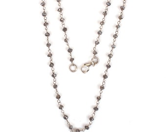 Labradorite Beads Necklace: 925 Sterling Silver Beaded Jewelry