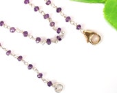 Purple Handmade Amethyst Beaded Necklace, 925 Silver Necklace Jewelry, 3 MM Stone, Wholesale Beaded Jewelry Available