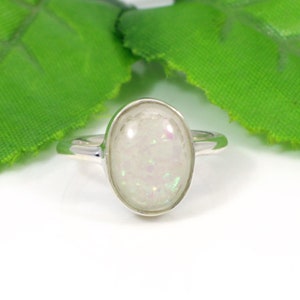 Handmade Chinese Opal Ring: Sterling Silver Boho Statement Jewelry