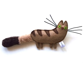 Felt plush tabby cat | Long cat