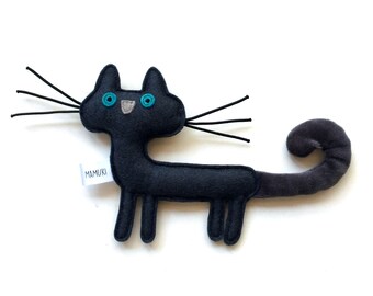 Felt plush dark cat