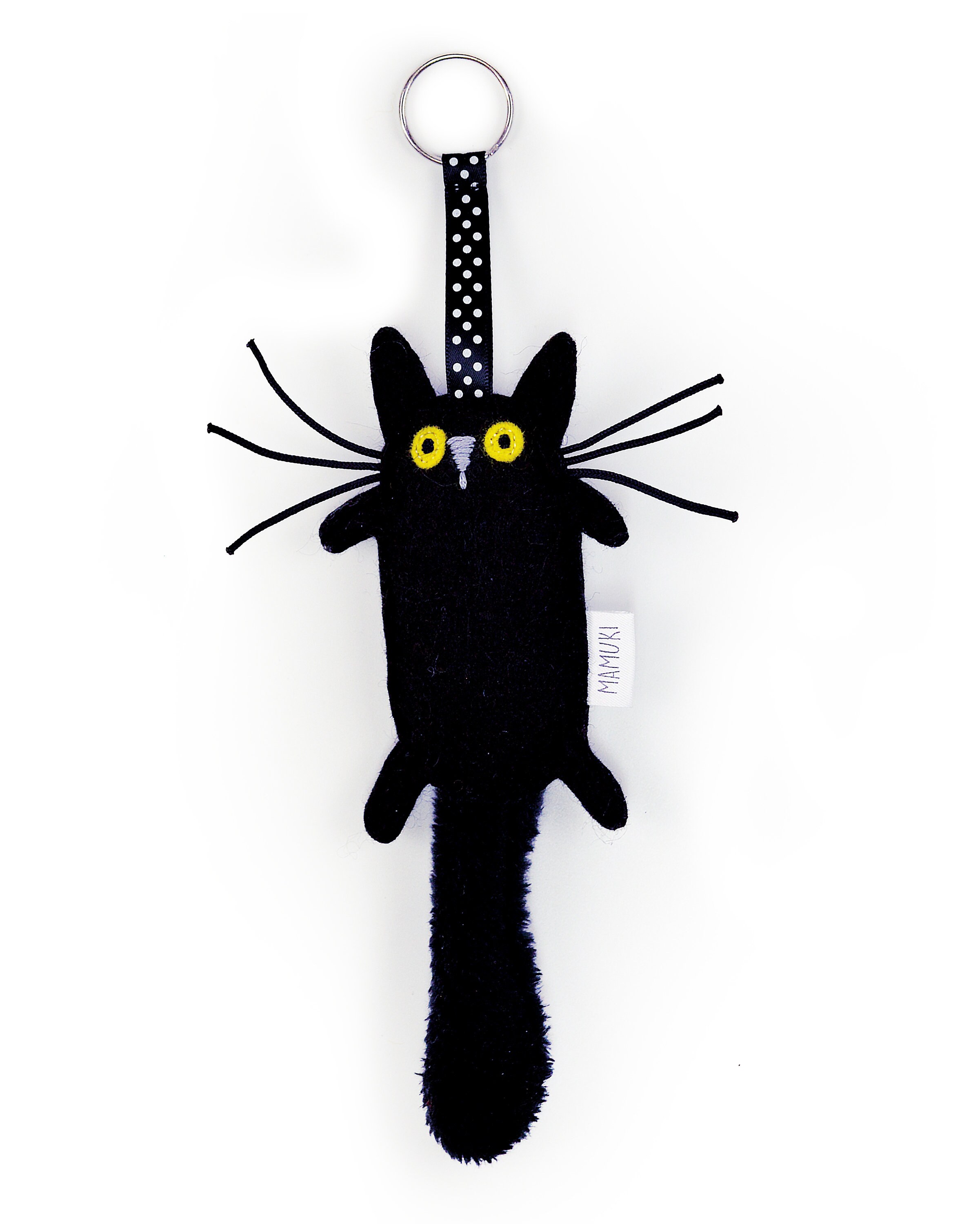 Felt Cat Keychain, Cat Keyring | Black - Etsy