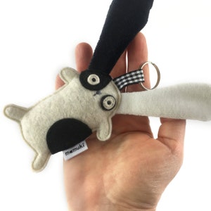 Black and White Rabbit Keychain