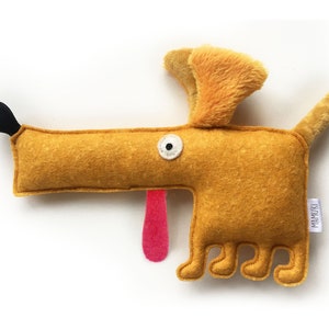 Felt plush ginger dog | Right angle dog