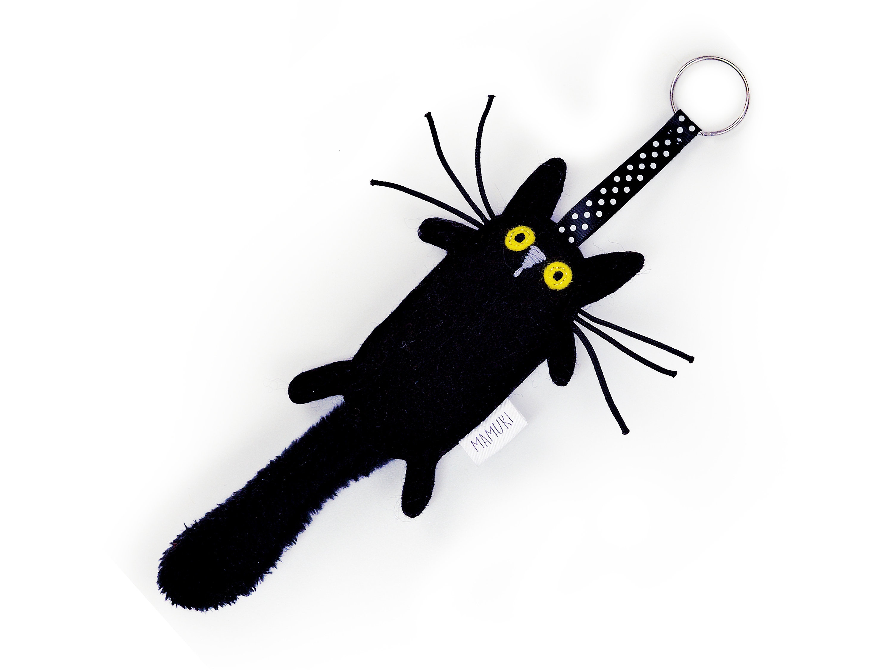 Felt Cat Keychain, Cat Keyring | Black - Etsy