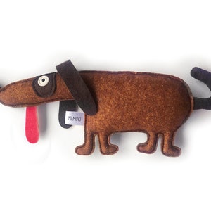Felt plush brown dog | Spotted dog