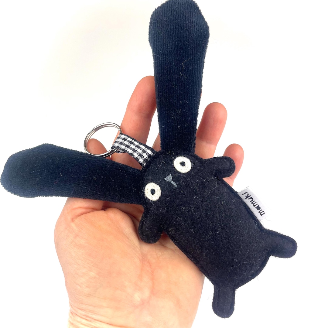 Black Rabbit Keychain - Etsy