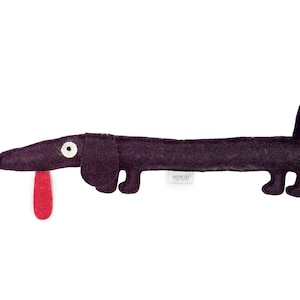 Felt plush black dachshund | Long dog