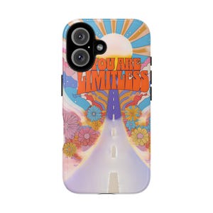 Phone Case, Retro Colorful Tough Case, Hippie Inspirational Cover, Protective Shell, Unique Gift Ideas