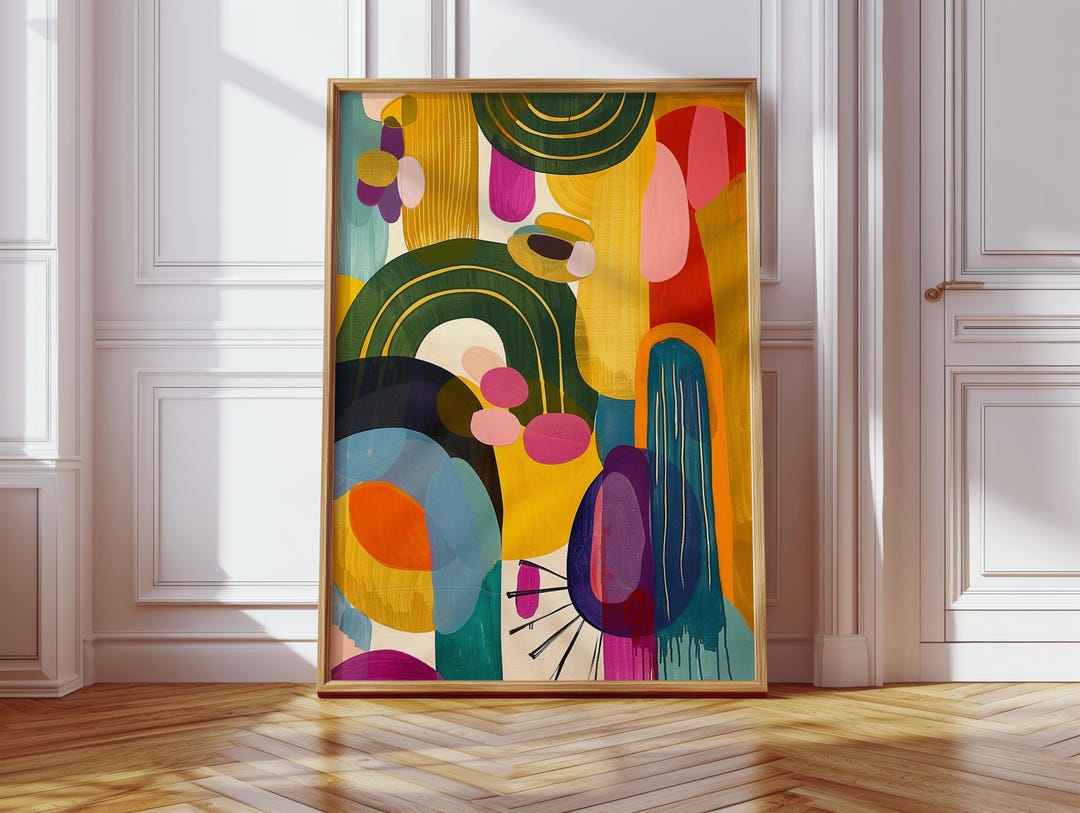 Abstract Floral Wall Art Print | Modern Boho Botanical Artwork ...