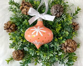 Hand Painted Ornament, One of a Kind Ceramic Bisque Christmas Decoration, The Kelly