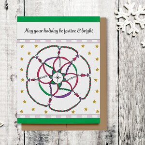 Holiday Cards, Hand Drawn Mandala Cards, Xmas Cards, Festive Cards, Ecofriendly Cards, Recycled Cards