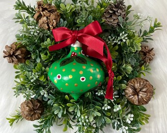 Hand Painted Ornament, One of a Kind Ceramic Bisque Christmas Decoration, The Mary