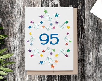 95th Birthday Card, Milestone Birthday, Grandpa, Grandma, Parent, Mom, Dad, Ecofriendly Greeting Card, Recycled Card and Envelope