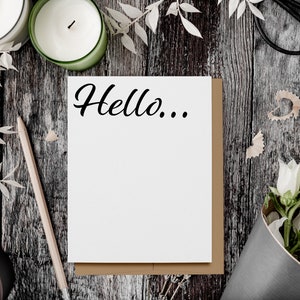 Hello Greeting Card (100% Recycled) - Black