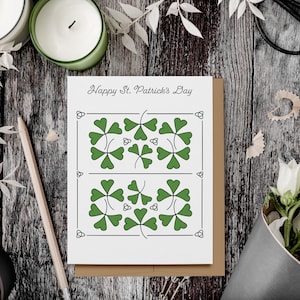 Happy St. Patrick&#39;s Day Shamrocks & Trinity Knots Card, 100% Recycled