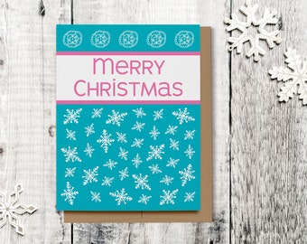 Merry Christmas Card - Blue (100% Recycled)