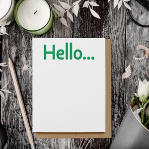 Hello Greeting Card (100% Recycled) - Green