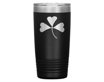 Insulated Tumbler, Shamrock 20 oz Tumbler, Travel Mug with Lid, Multiple Color Options