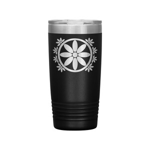 Insulated Tumbler, Circle Flower 20 oz Tumbler, Travel Mug with Lid, Multiple Color Options
