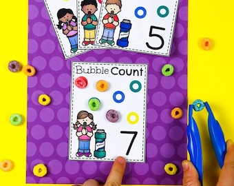 Number Matching Game: Preschool Counting Activity (Digital Download)