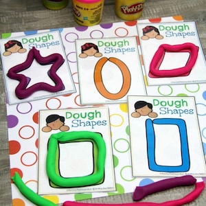 Shapes Activities, Shapes Printables, Preschool Printables, Playdough Cards