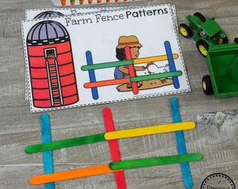 Farm Pattern Cards: Preschool Printable Activities (Digital Download)