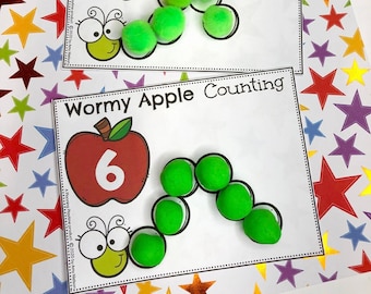 Apple Counting Game: Preschool Number Printables (Digital Download)