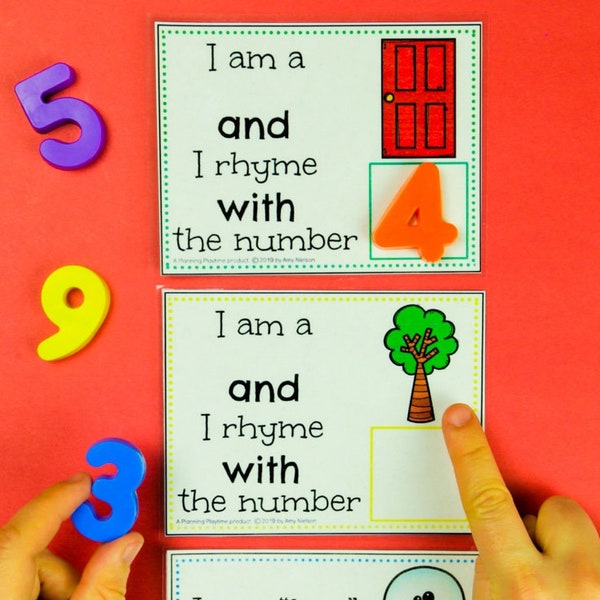 Number Activities Preschool, Rhyming Activities Preschool, Kindergarten Rhyming Activities, Number Printables, Preschool Printables,