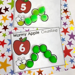 Preschool Printables, Learning Numbers, Number Matching Game, Preschool Activities, Counting Activity, Numbers 1 - 10, Apple Theme