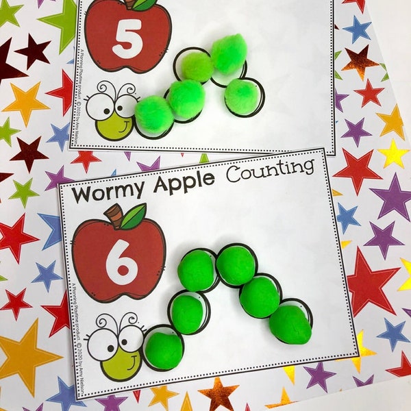 Preschool Printables, Learning Numbers, Number Matching Game, Preschool Activities, Counting Activity, Numbers 1 - 10, Apple Theme