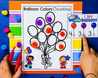 Preschool Color Activities, Preschool Printables, Fine Motor Skills Practice, Preschool Color Matching, Preschool Counting