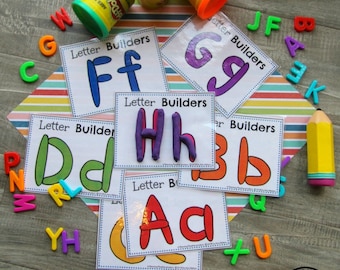 Tarjetas de plastilina del alfabeto: Letras imprimibles para preescolar (descarga digital)