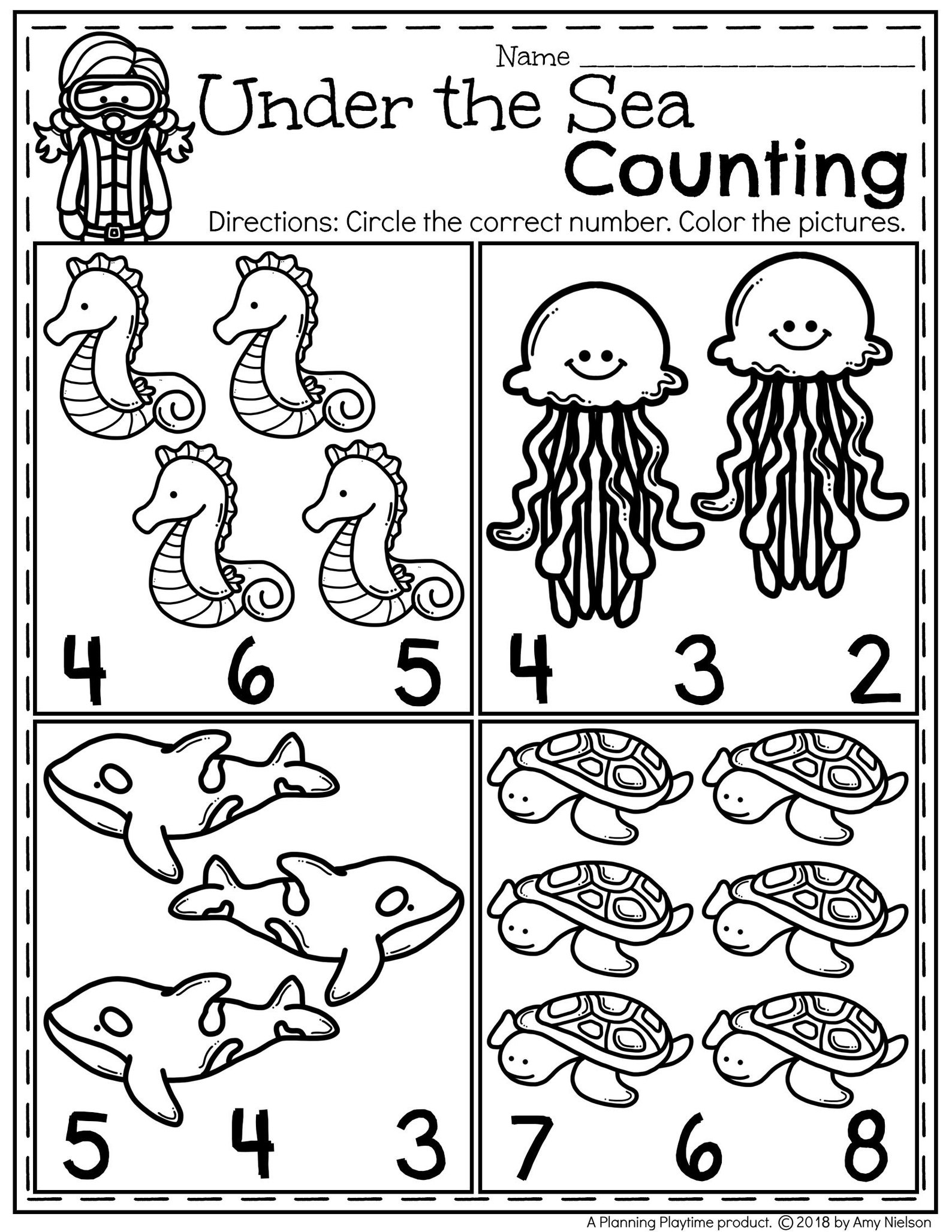 Counting Activity Preschool Printables Learning Numbers Number 