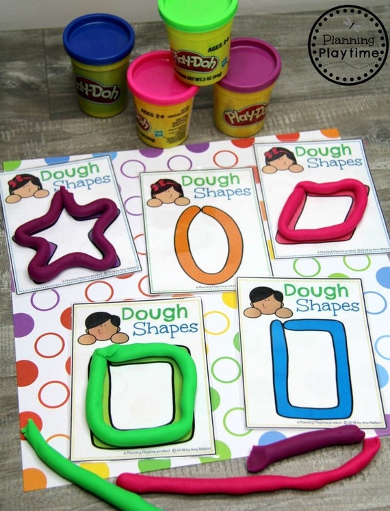 Shapes Playdough Cards: Preschool Printable Activity (digital