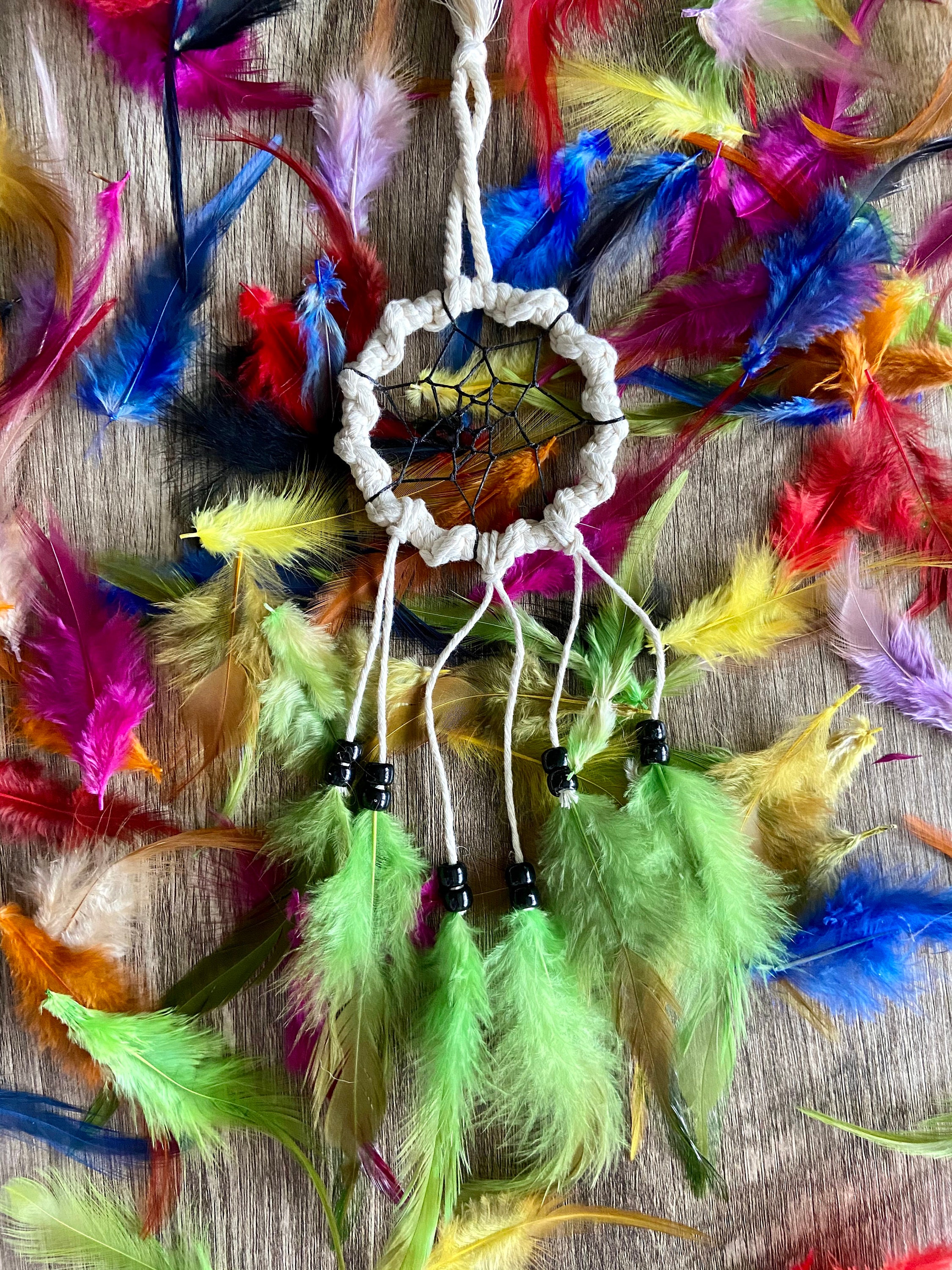 Mini Dream Catcher Small Bohemian Macrame Dreamcatcher Mini Etsy
