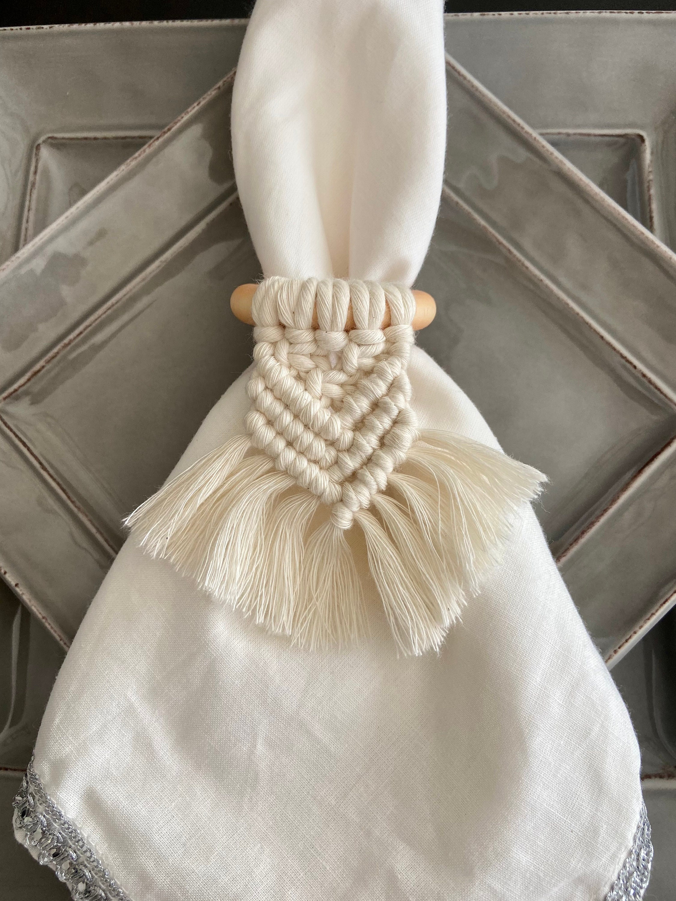 Macrame Napkin Ring Set Boho Napkin Rings Boho Table Decor Etsy India